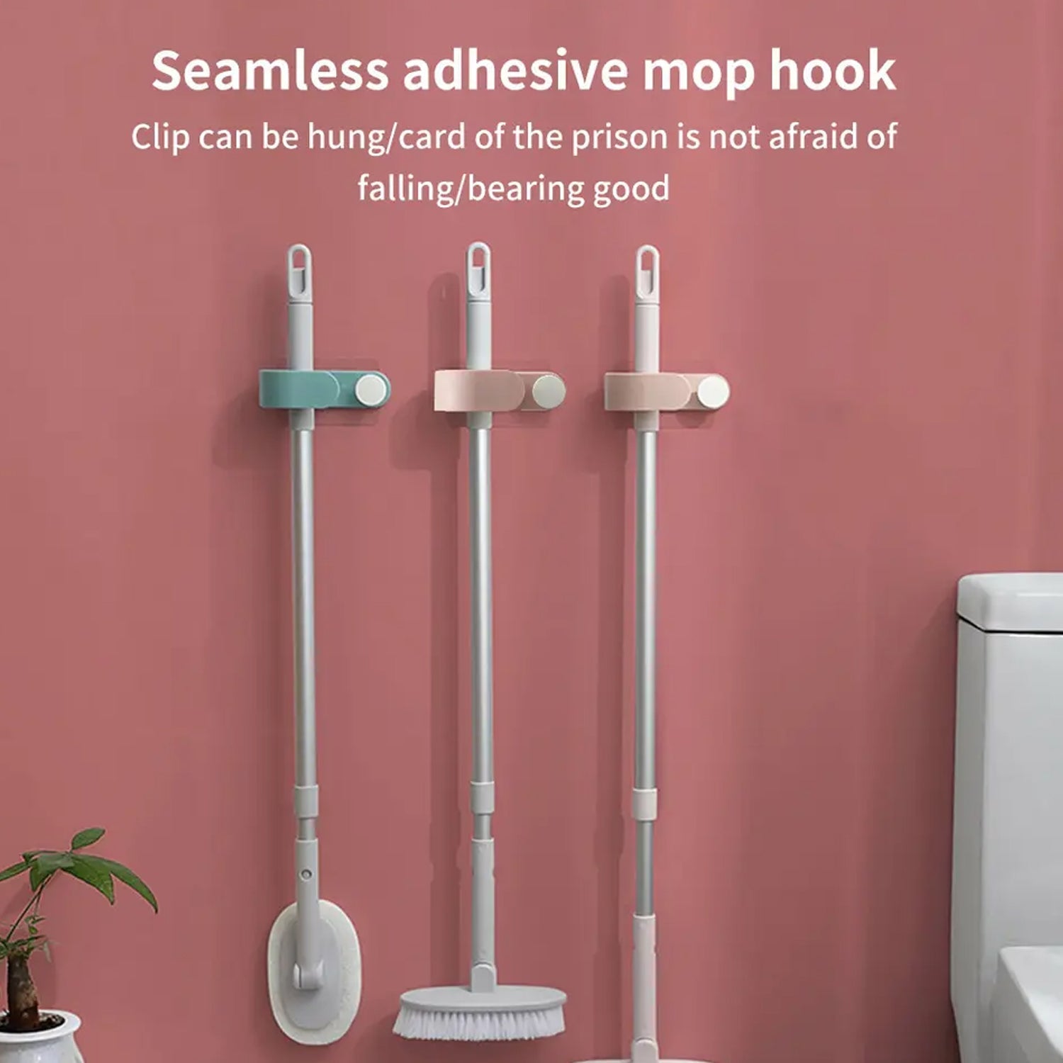 7682 Wall Mounted Mop Holder Brush Broom Hanger Self Adhesive Broom Clip Hanging Holder Clean Tool Mop DeoDap 7682 Wall Mounted Mop Holder Brush Broom Hanger Self Adhesive Broom Clip Hanging Holder Clean Tool Mop DeoDap